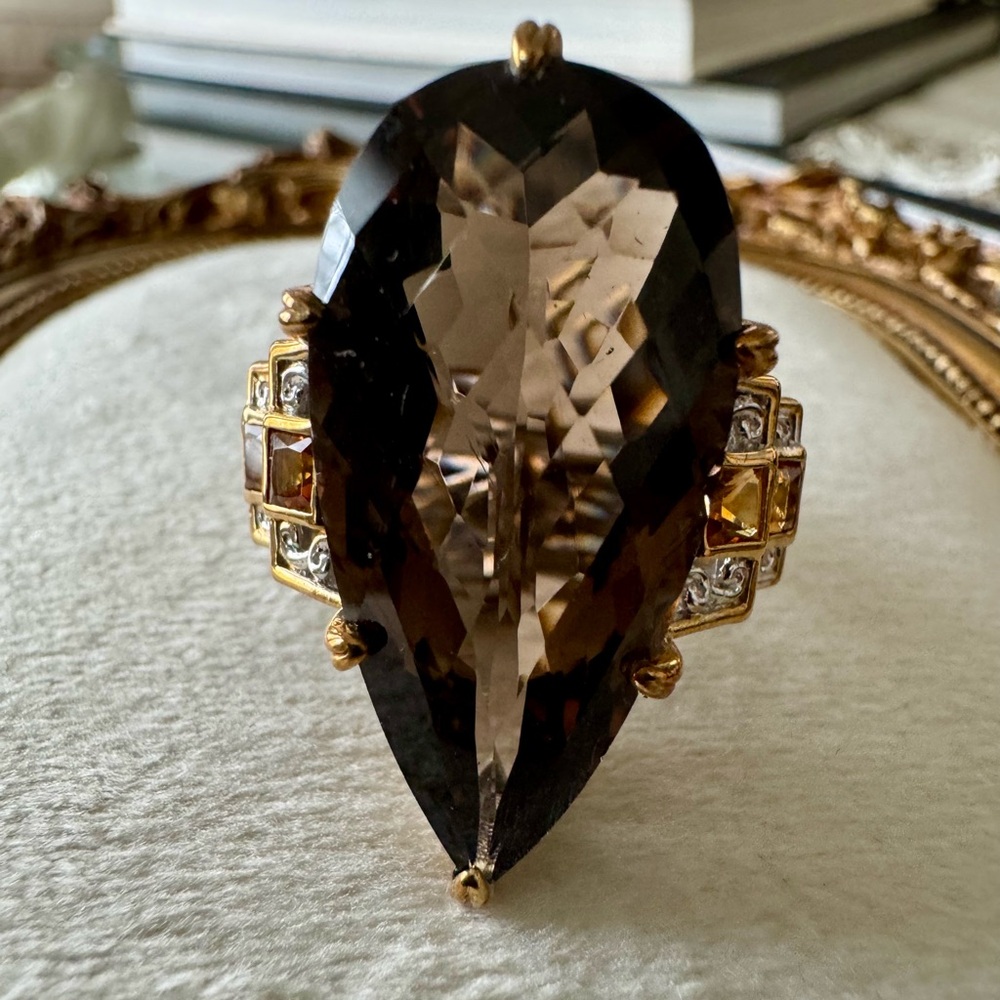 Michael Valitutti Gems En Vogue 24k Gold Over Silver Smokey Quartz N Citrine - 7